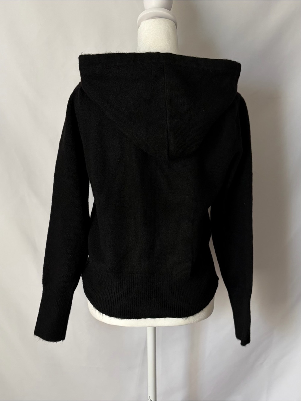New Zenana Knit full-zip hoodie sweater Black size Large - Picture 2 of 8